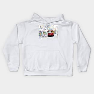 Pushing the Tram Kids Hoodie